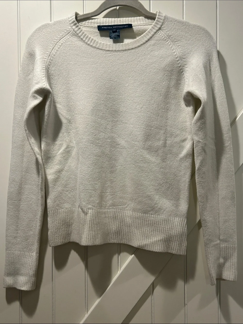 French Connection Cream Crewneck Sweater Medium
